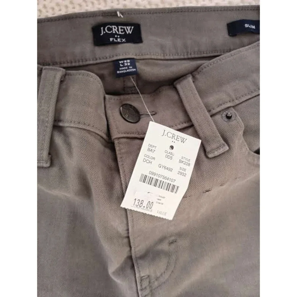 J Crew Flex Slim‎ Chino Pants Gray Size 29x32 Mens Casual Stretch -$138